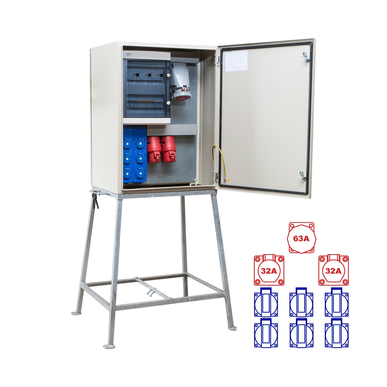 Image 1 of kWh-meterkast 63A 1x63/5 1x32/5 1x32/4 6xSchuKo