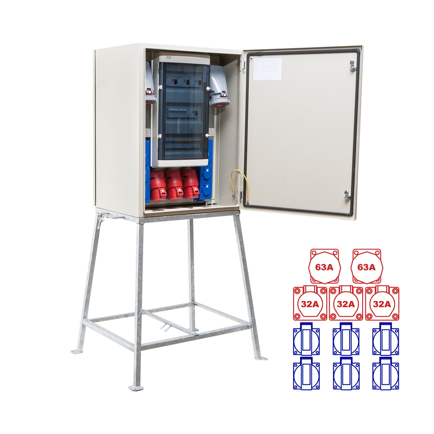 Image 1 of kWh-meterkast 80A 2x63/5 2x32/5 6xSchuKo C