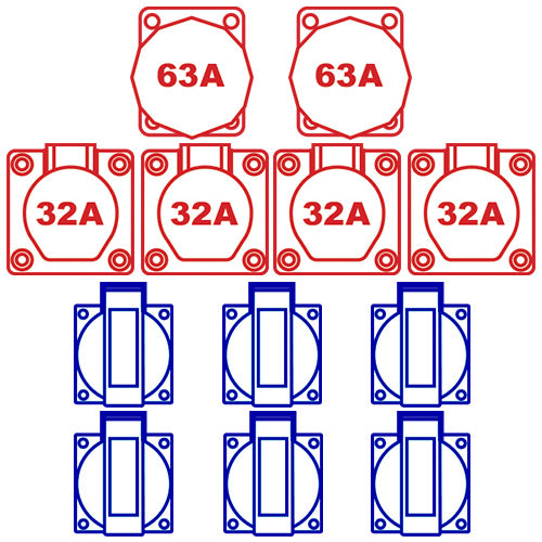 Image 1 of Alfa verdeelkast 2x63/5/400 4x32/5/400 6xSchuKo +N in&DL 125A 5p ALS 2x63A 4p 0,3A 2x63A&40A 4p 30mA