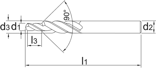 Image 2 of HSS-E Meerfasenboor fijnpassing, kort, 90°