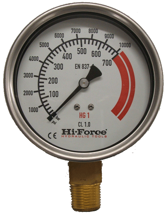 Image 1 of 100mm diameter pressure gauge (0-700 Bar, 0-10,000