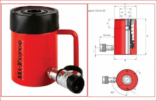 Image 1 of 11 tonne capacity, single acting, hollow piston cy